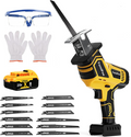 Kabellose Mini Akku-Kettensäge, Leichte Einhand-Kettensäge mit Leistungsstarkem Motor für Gartenarbeit, Holzschnitt und Astschnitt