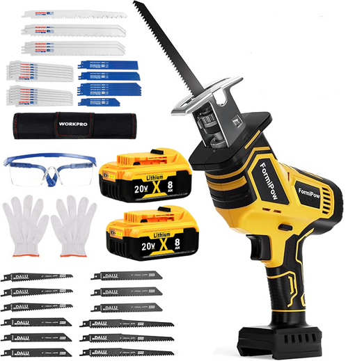 Kabellose Mini Akku-Kettensäge, Leichte Einhand-Kettensäge mit Leistungsstarkem Motor für Gartenarbeit, Holzschnitt und Astschnitt